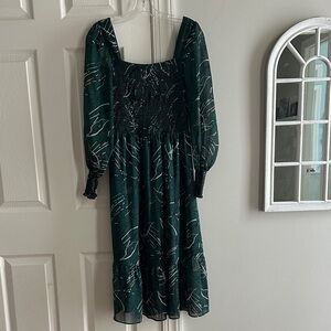 Nine West smocked, midi dress- size medium